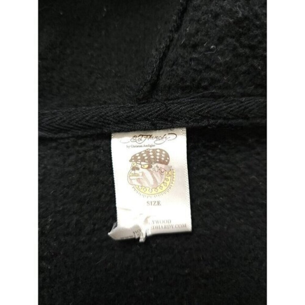 Vintage Ed Hardy Christian Audigier Y2K Studded Zip‎ Hoodie Jacket Womens S/M ?? - Picture 11 of 11